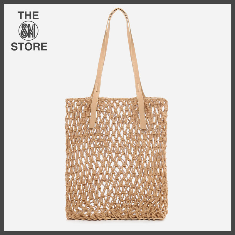 BAGTOTEMAC/TAN/NOSIZ/NODIM TROPIKO BY KULTURA MACRAME TOTE BAG IN TEN