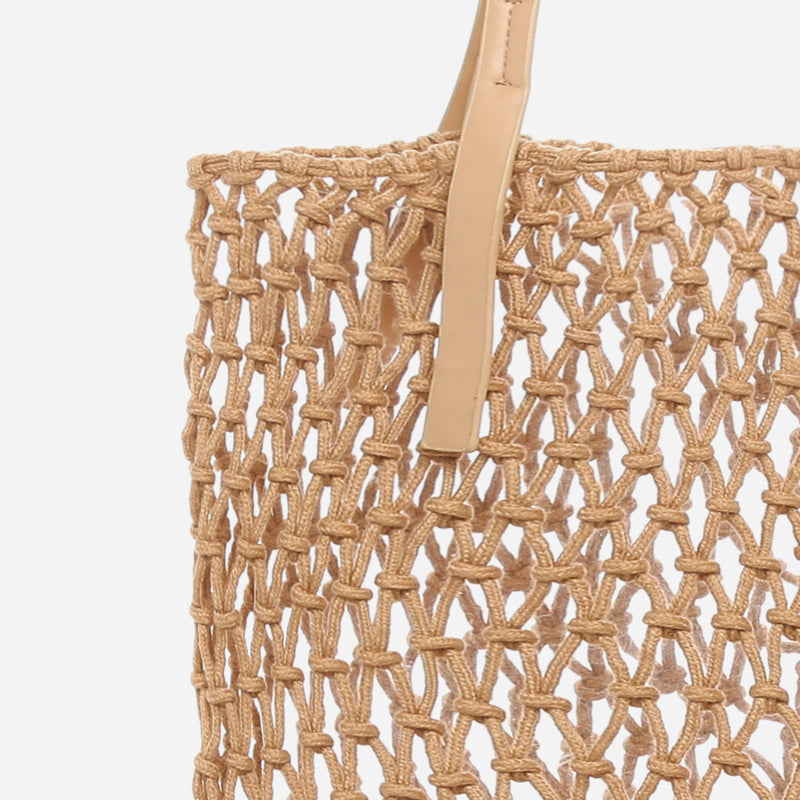 BAGTOTEMAC/TAN/NOSIZ/NODIM TROPIKO BY KULTURA MACRAME TOTE BAG IN TEN