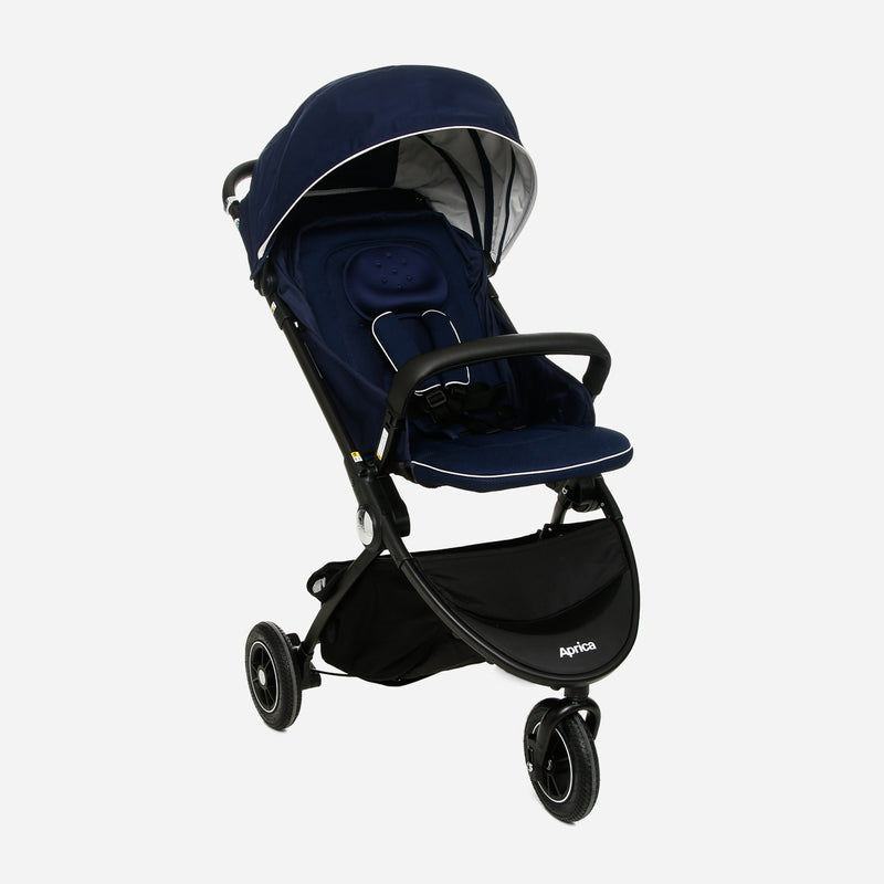 Aprica Easy Buggy Three-Wheel Stroller _ Navy Blue