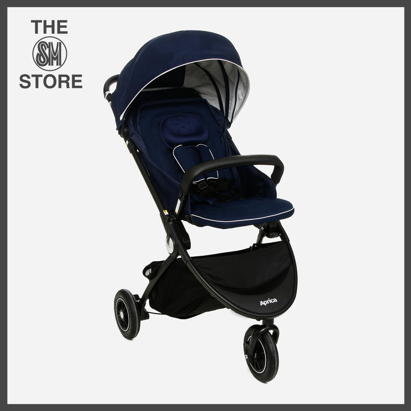 Aprica Easy Buggy Three-Wheel Stroller _ Navy Blue