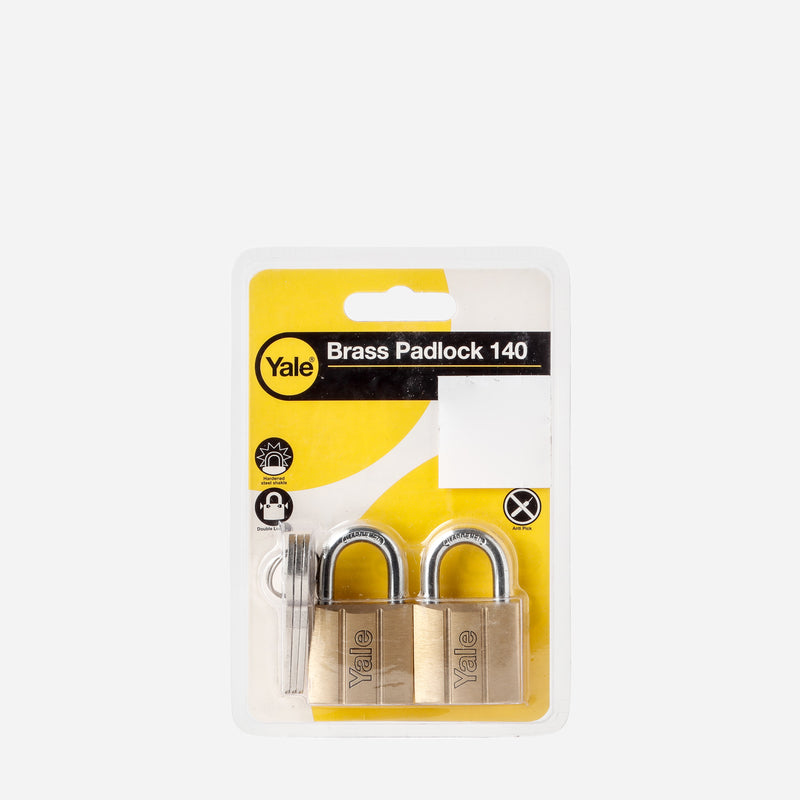 Yale 2-Pack Brass Padlock 30mm 140.30