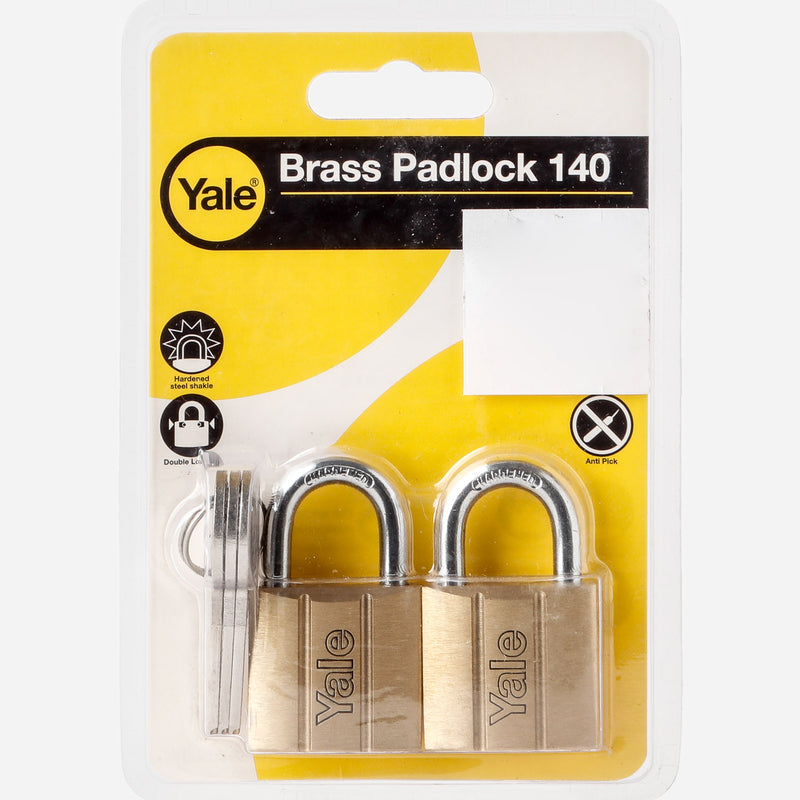 Yale 2-Pack Brass Padlock 30mm 140.30