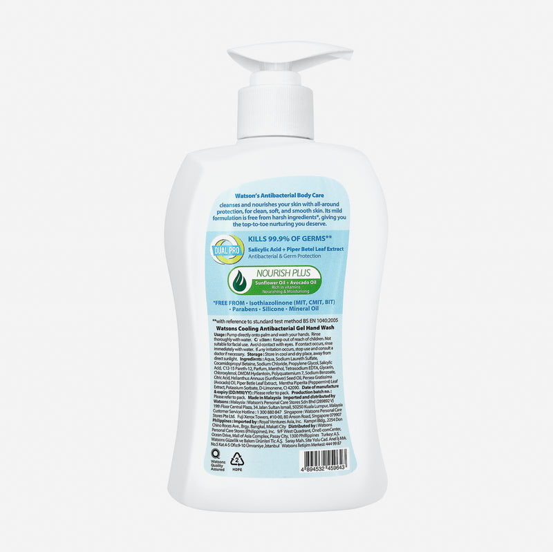 Watsons Anti-Bacterial Gel Hand Wash 500ml _ Mint