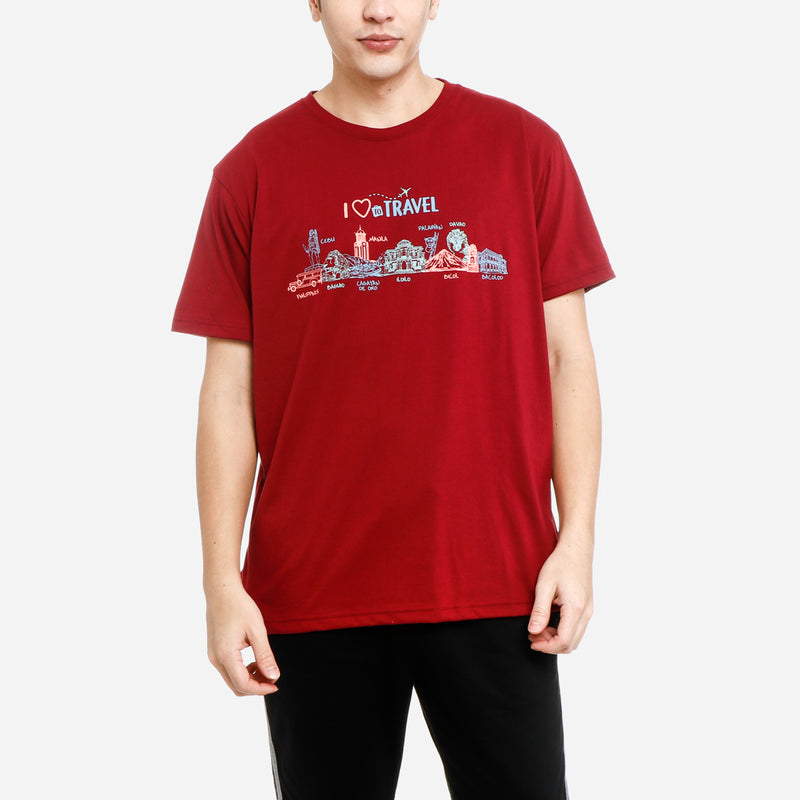 MENSCLRTSL/MAROO/L/NODIM KAMISA BY KULTURA I LOVE TO TRAVEL GRAPHIC TEE