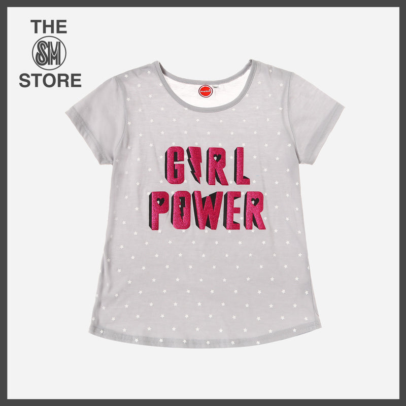 SmartBuy Girls_ Size Extra Large Girl Power Statement Tee in Gray