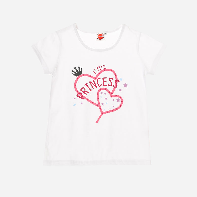 SmartBuy Girls_ Size Large Little Princess Graphic Tee in White