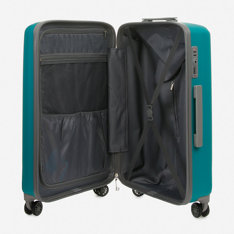 Travel Basic KX Hail 24-Inch Medium Hard Case Luggage in Teal Blue