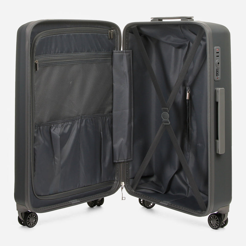 Travel Basic KX Hail 20-Inch Small Hard Case Luggage in Dark Gray