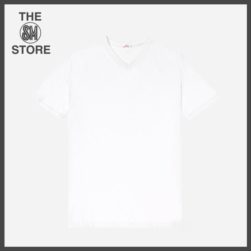 SmartBuy Men_s Size Large Plain V-Neck Tee in White