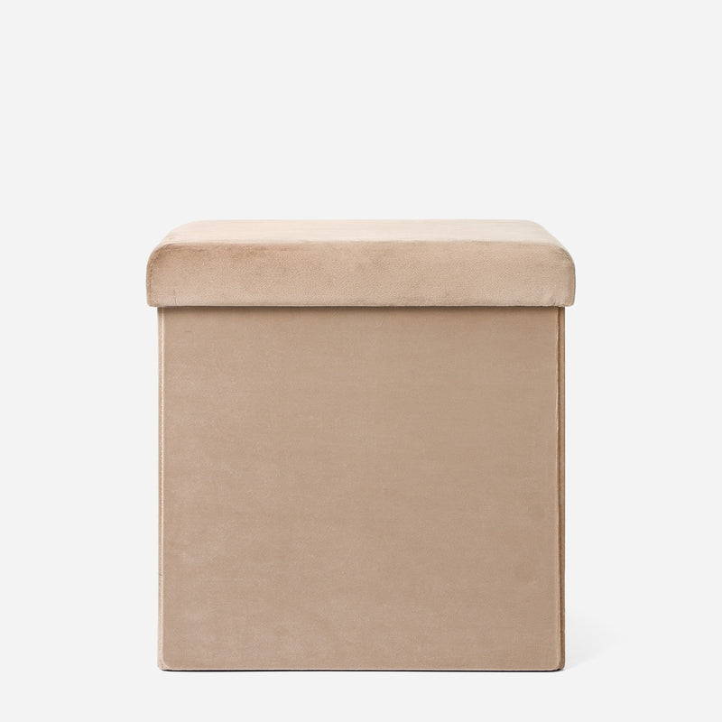 SM Home Folding Small Ottoman and Storage _ Taupe