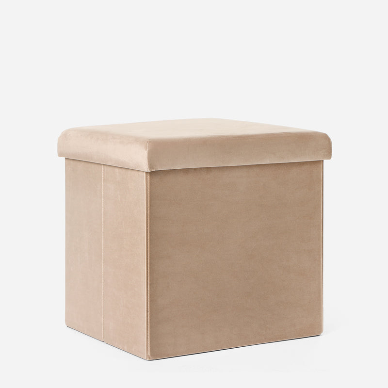 SM Home Folding Small Ottoman and Storage _ Taupe