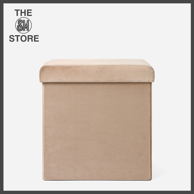 SM Home Folding Small Ottoman and Storage _ Taupe