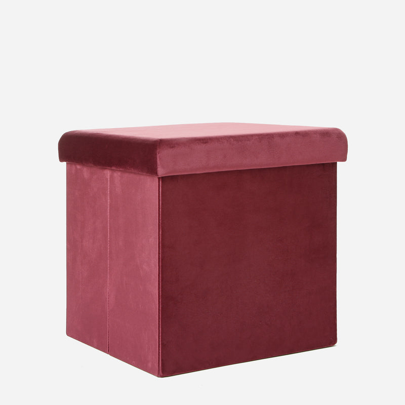 SM Home Folding Small Ottoman and Storage _ Maroon