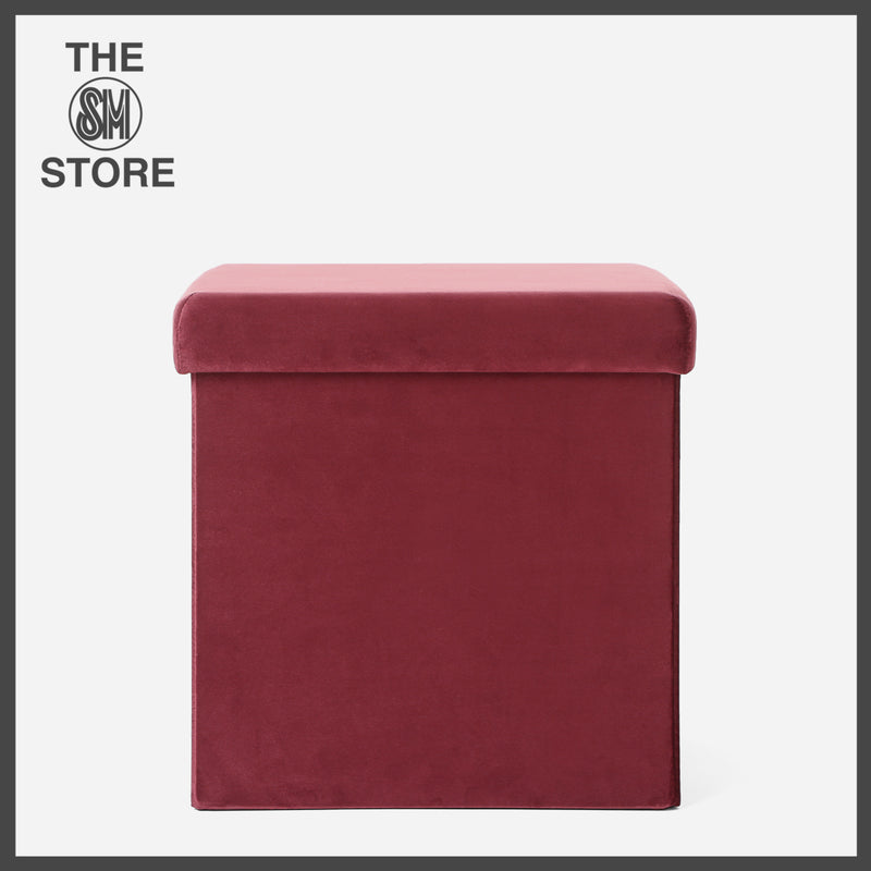 SM Home Folding Small Ottoman and Storage _ Maroon