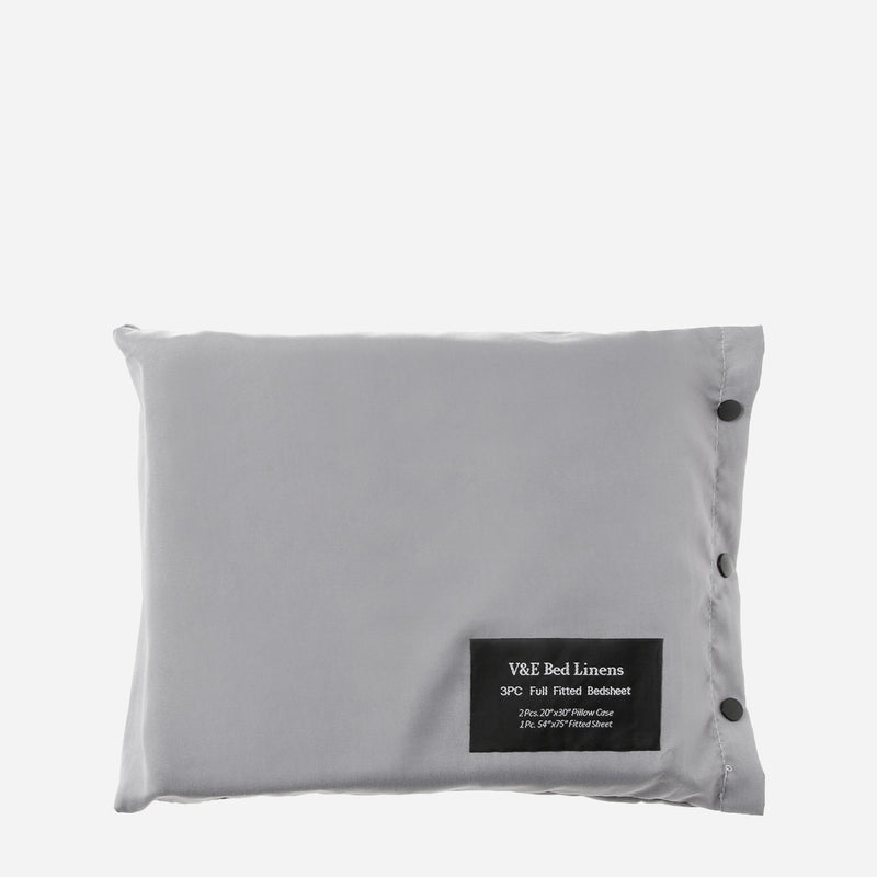 V&E 3-Piece Full Size Bedding Set _ Gray