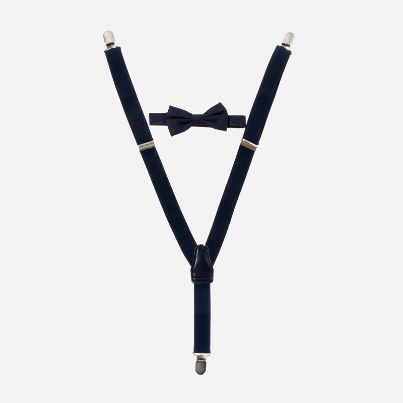 Belle & Coco Bowtie and Suspender _ Navy Blue