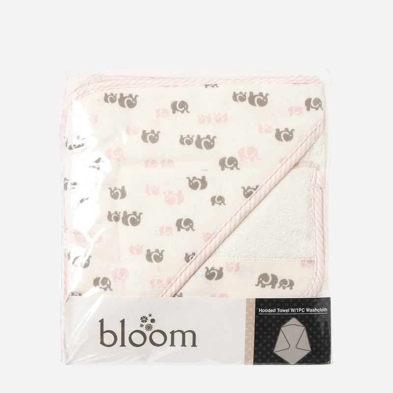 Bloom Elephant Hooded Towel and Washcloth Set