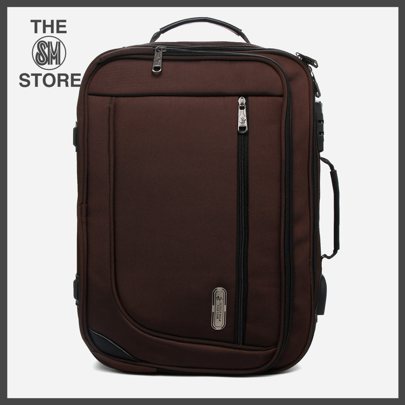 Beverly Hills 095 2-Way Laptop Bag and Backpack in Brown