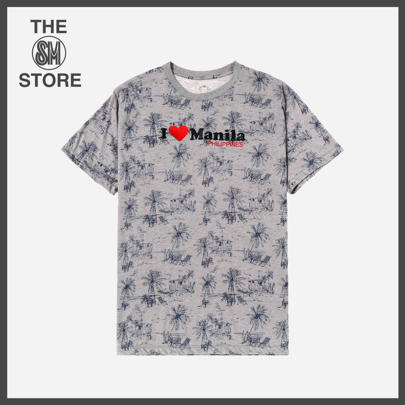 MENSCLRTSE/GRAY/L/NODIM KAMISA BY KULTURA I LOVE MANILA EMBROIDERED TEE