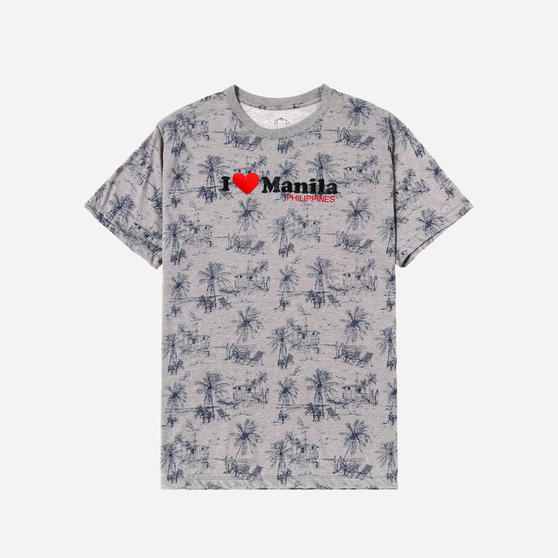 MENSCLRTSE/GRAY/L/NODIM KAMISA BY KULTURA I LOVE MANILA EMBROIDERED TEE