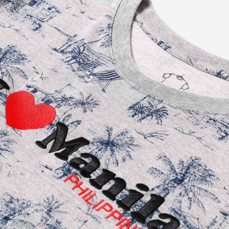 MENSCLRTSE/GRAY/L/NODIM KAMISA BY KULTURA I LOVE MANILA EMBROIDERED TEE