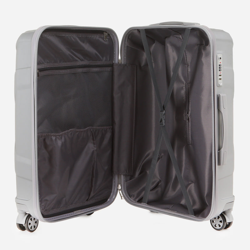 Travel Basic KX TB Dolly 24-Inch Hard Case Luggage in Silver