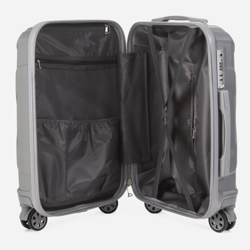 Travel Basic KX TB Dolly 20-Inch Hard Case Luggage in Silver