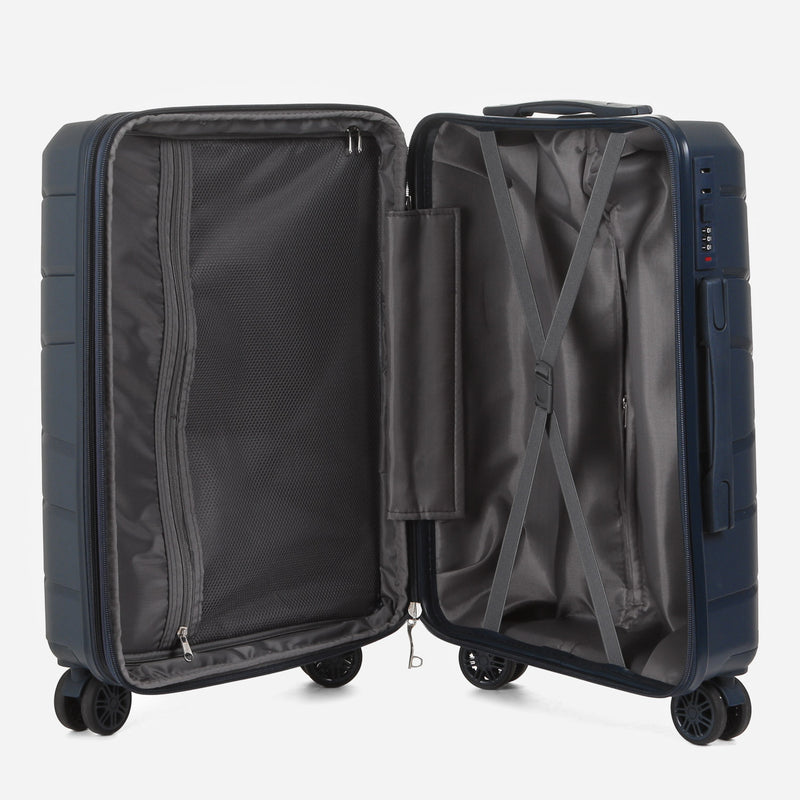 Travel Basic KX TB Giana 20-Inch Hard Case Luggage in Navy Blue