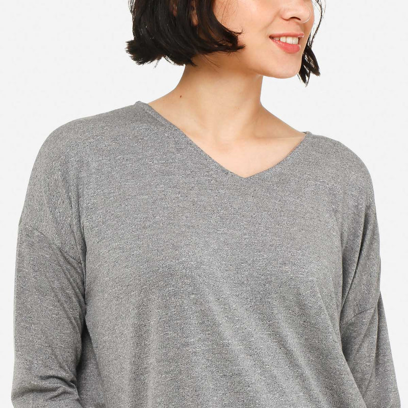 SmartBuy Ladies_ Free Size V-Neck Top in Gray