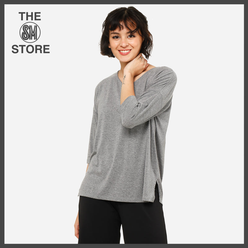 SmartBuy Ladies_ Free Size V-Neck Top in Gray