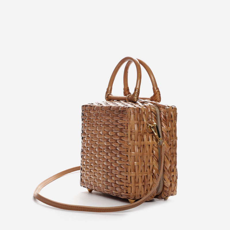 Tropiko by Kultura Ladies_ Rattan Split Handbag with Detachable Sling