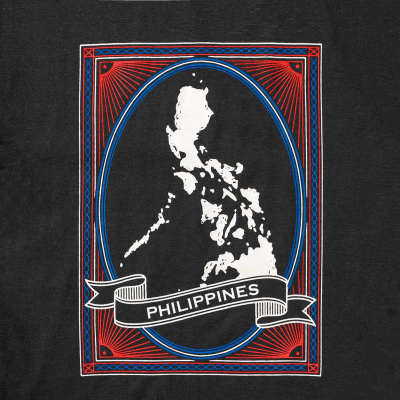 MENSCLRTSM/BLACK/S/NODIM KAMISA BY KULTURA MENS PHILIPPINE MAP GRAPHIC TEE