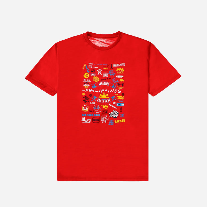 MENSCLRTSM/RED/M/NODIM KAMISA BY KULTURA AMAZING PHILIPPINES GRAPHIC TEE