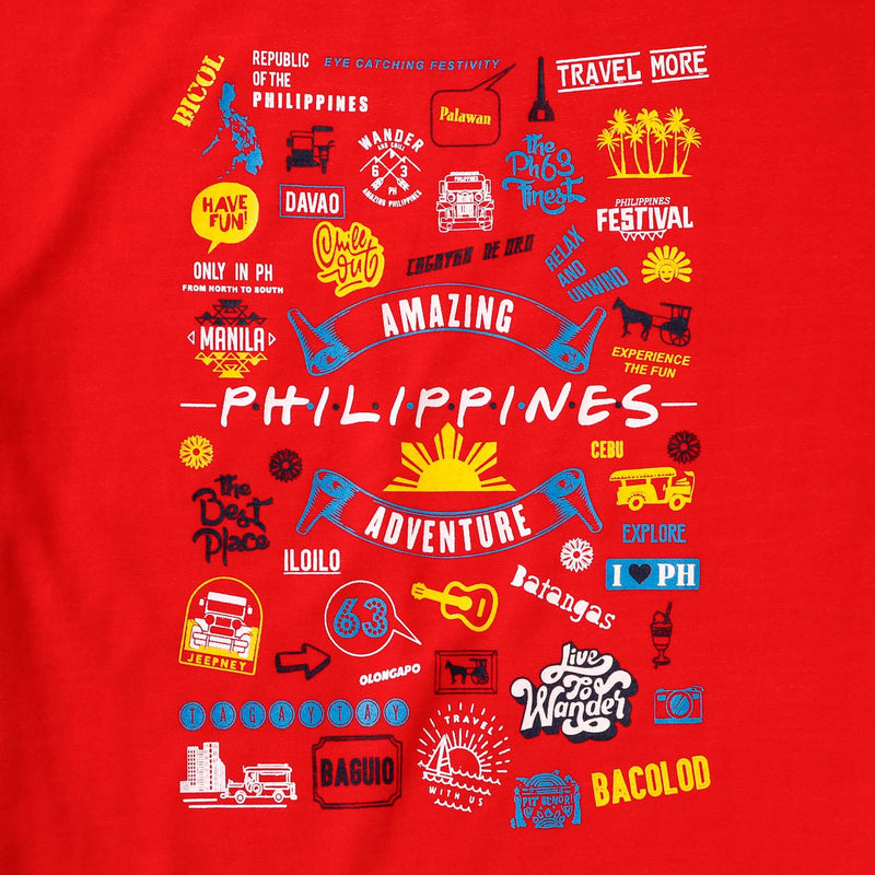 MENSCLRTSM/RED/M/NODIM KAMISA BY KULTURA AMAZING PHILIPPINES GRAPHIC TEE