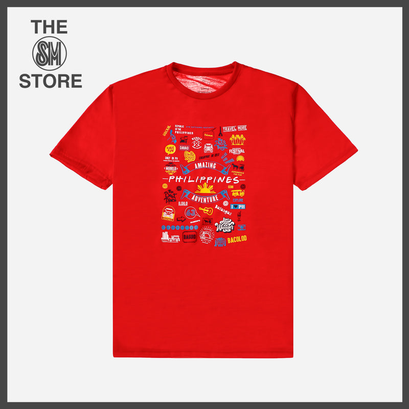 MENSCLRTSM/RED/M/NODIM KAMISA BY KULTURA AMAZING PHILIPPINES GRAPHIC TEE