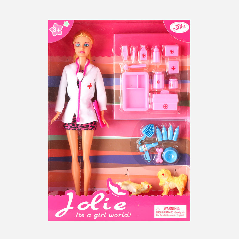 Toy Kingdom Jolie Doll Zoo Doctor Play Set