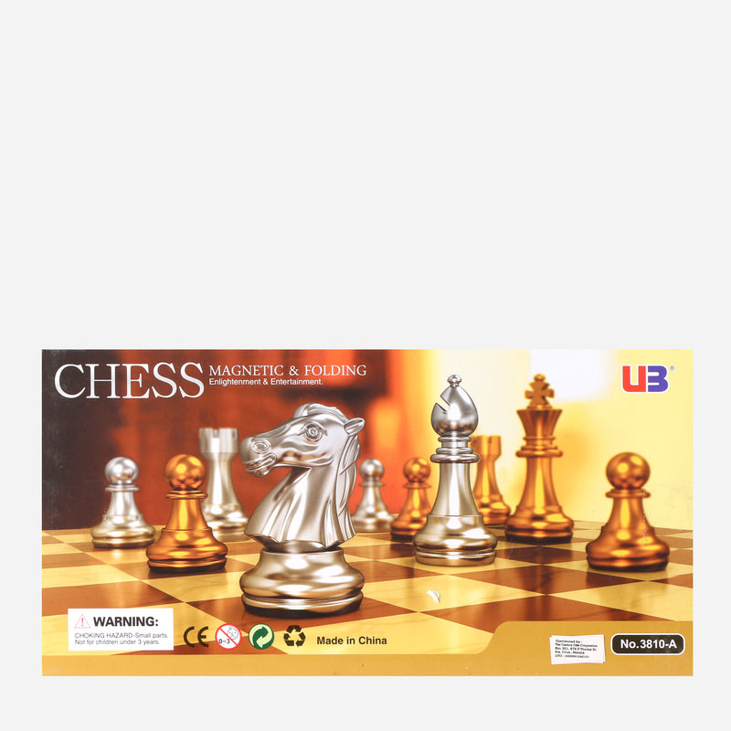 Toy Kingdom Gold and Silver Magnetic and Folding Chess _ Small