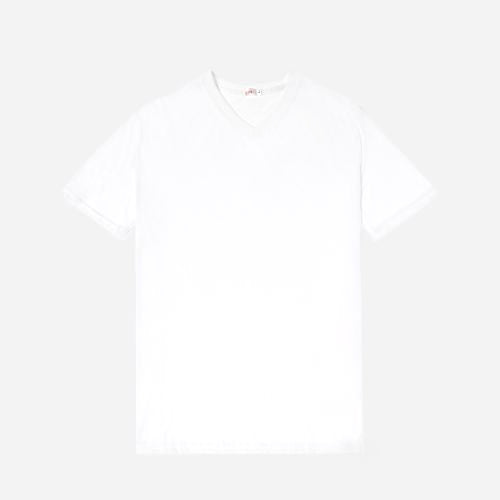 SmartBuy Men_s Size Large Plain V-Neck Tee in White