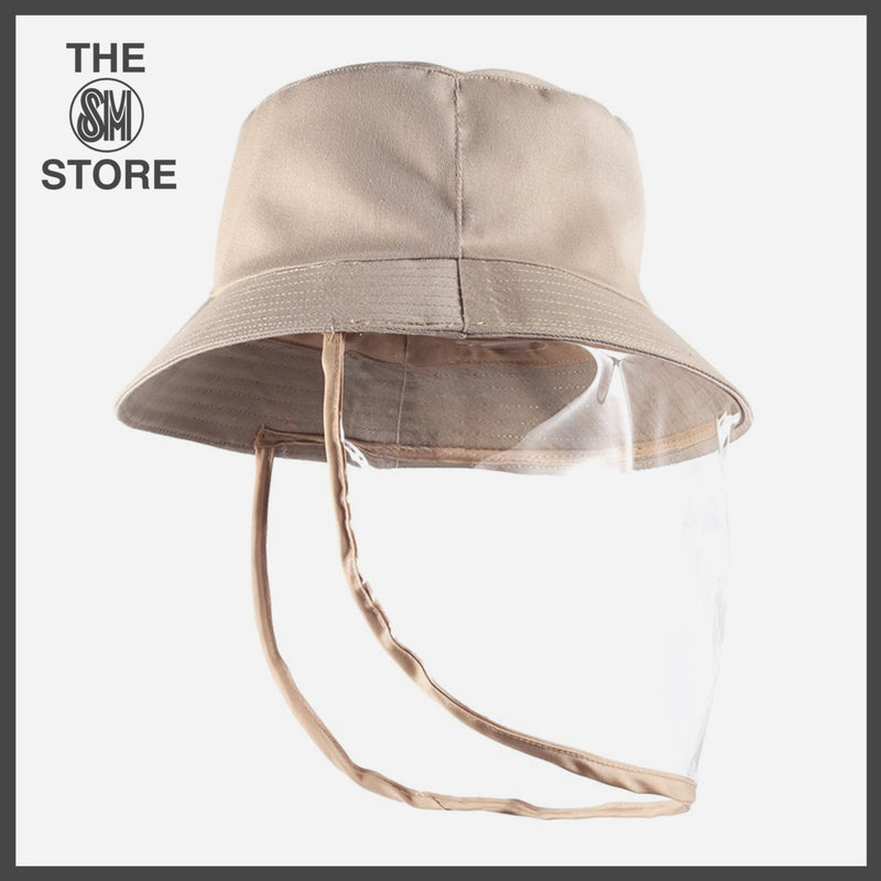 SM Accessories Adults_ Bucket Hat with Face Shield _ Beige