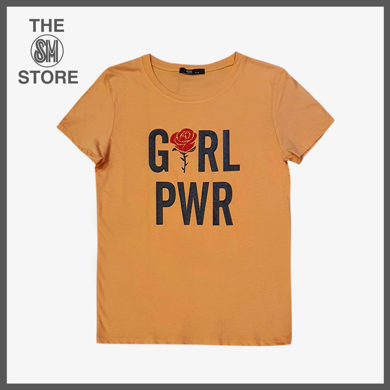 SmartBuy Girls Teens_ Size Large Girl PWR Statement Tee in Orange