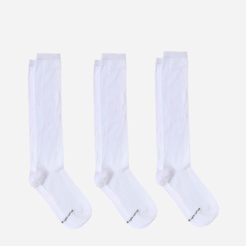 BioFresh Kids Size 9-12 Knee High Socks 3-Pair Set in White