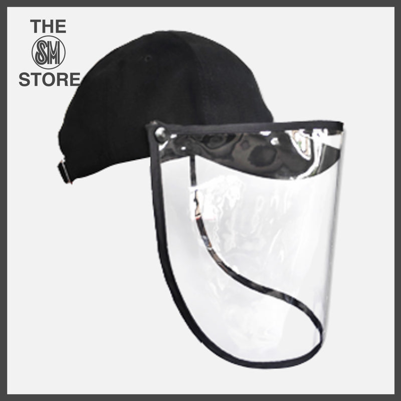 SM Accessories Adults_ Bull Cap with Face Shield _ Black