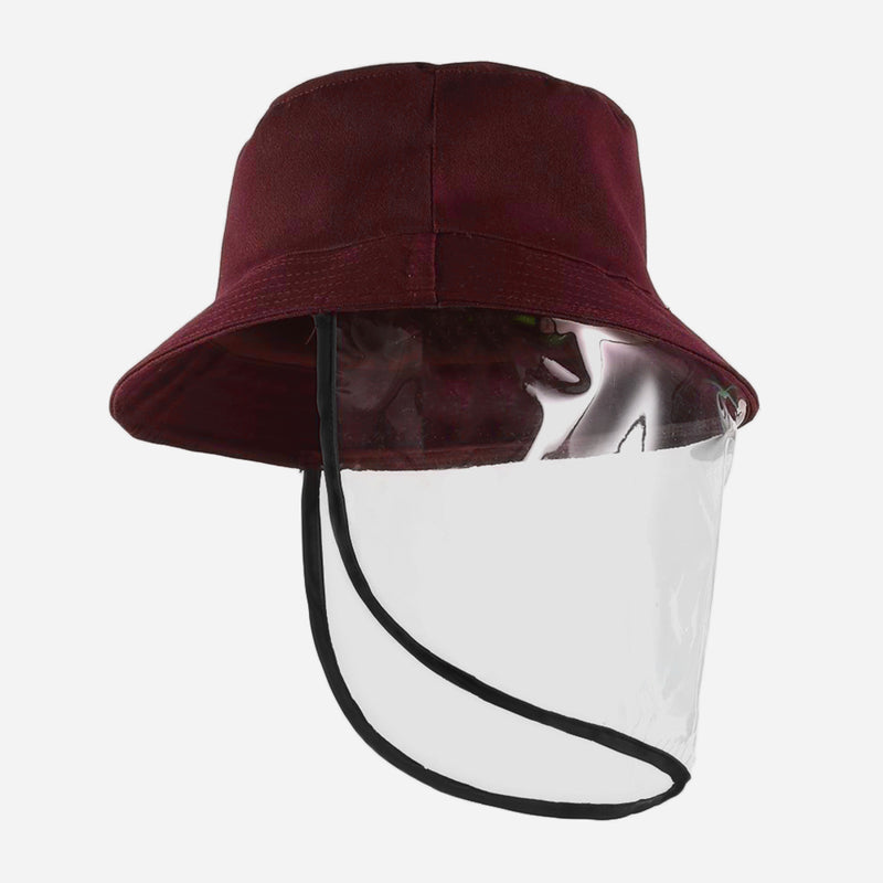 SM Accessories Adults_ Bucket Hat with Face Shield _ Maroon