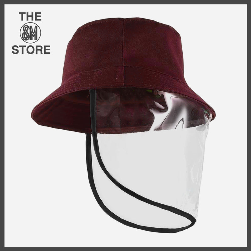 SM Accessories Adults_ Bucket Hat with Face Shield _ Maroon