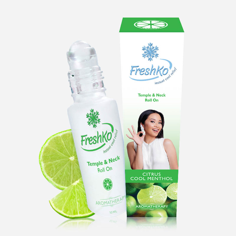 FreshKo Temple and Neck Roll On Aromatherapy 10ml _ Citrus Cool Menthol