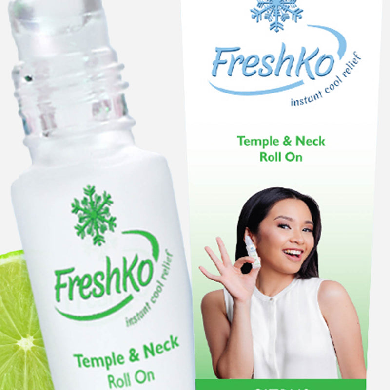 FreshKo Temple and Neck Roll On Aromatherapy 10ml _ Citrus Cool Menthol