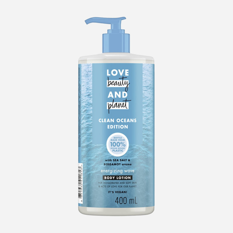 Love Beauty and Planet Energizing Wave Body Lotion with Sea Salt and Bergamot Aroma 400ml