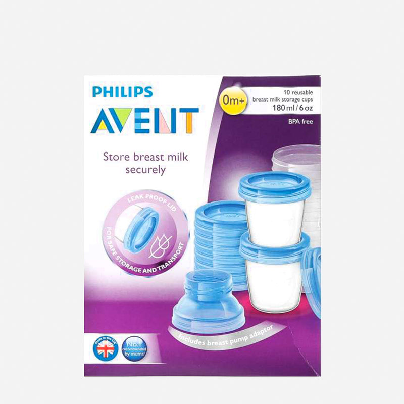 Avent 10-Piece Breast Milk Storage Cups Set 180ml