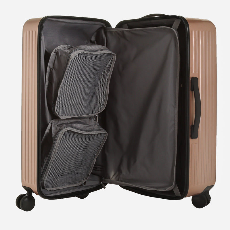 Travel Basic Faxon 24-Inch Hard Case Luggage in Rose Gold