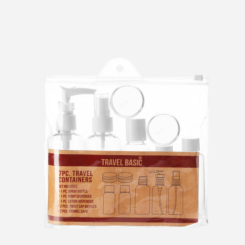 TRAVELBASIC PET BOTTLE ORGANIZER 7PCS CLEAR TRAVELBASIC CLARITY ACCESSORIES